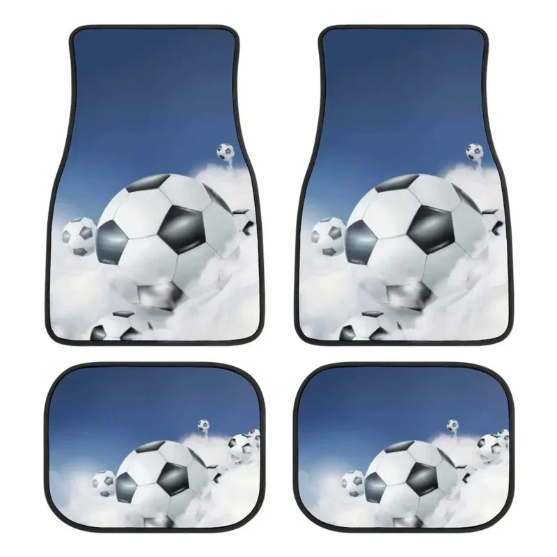 

Автомобильные напольные коврики с принтом футбольного неба, универсальные коврики для переднего и заднего внедорожника, полный комплект из 4 предметов для большинства автомобилей, седанов, грузовиков, фургонов