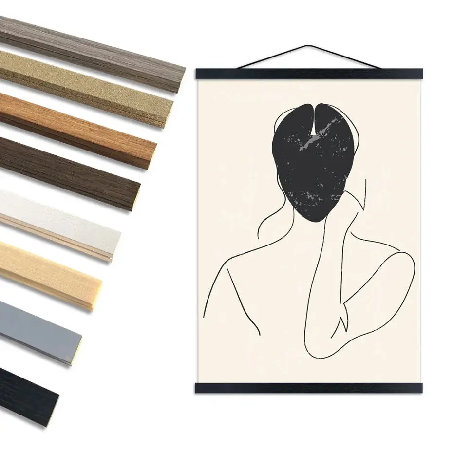8 Colors Magnetic Poster Hanger Frame Teak Wooden Hanger Frame Painting Photo Canvas Wall Art Craft Art photo frame wood canvas frame wood photo frame wood frame wood picture frame art frames