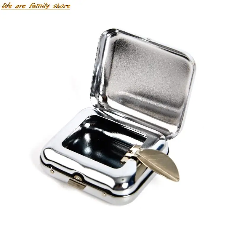 Stainless Steel Square Pocket Ashtray metal Ash Tray Pocket Ashtrays With Lids Portable Ashtray portable ashtray cigarettes ashtray stainless steel ashtray metal ashtray