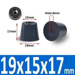 Black Synthetic Rubber Non - Slip Table Foot Pads with Gasket for Furniture and Speakers (4/8/10/20 Pcs) (19x15x17mm - Black)