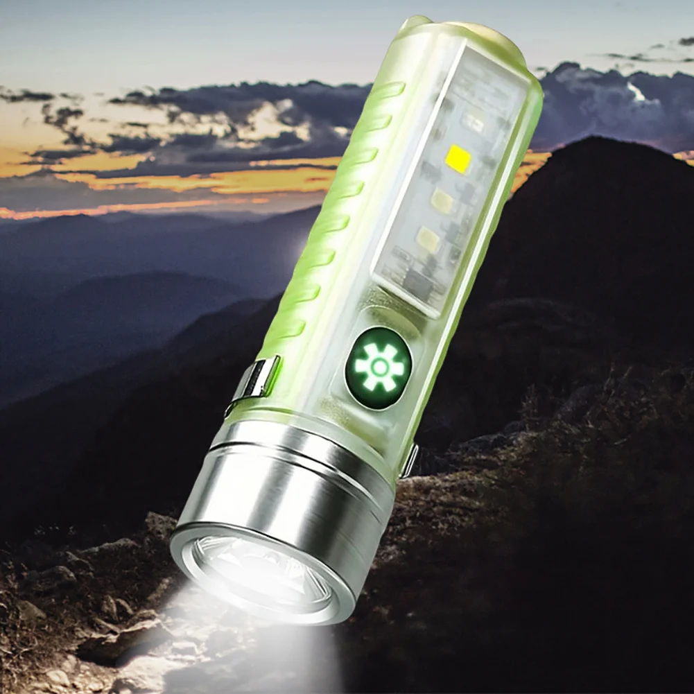 LED Flashlight Searchlight Multifunctional Handheld Lantern USB Charging Dimmable Portable Lightweight for Outdoor Accessories