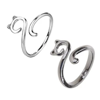 Y1UE Adjustable Open Rings for Women Dainty Long Tail Finger Ring Knitting Crocheting Joint Ring Jewelry Ornament 1