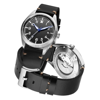스위스 비행사 파일럿 자동 시계 필드 기계식 시계, Fliegeruhr Flieger 손목 시계, Reloj Aviador Piloto 시계, Uhr