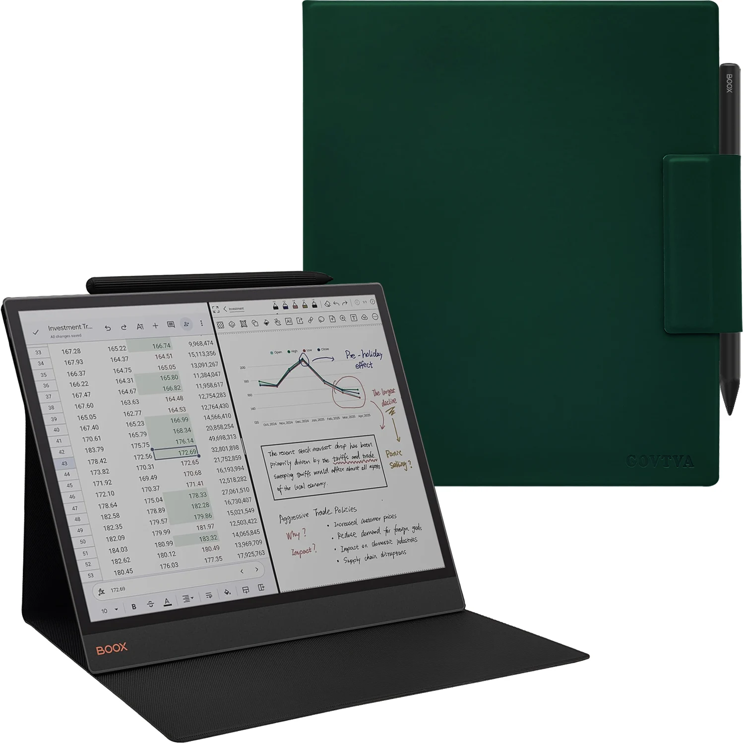 13.3インチ Onyx Boox Tab X C Color/Boox Note Max用 磁気ケース 超薄