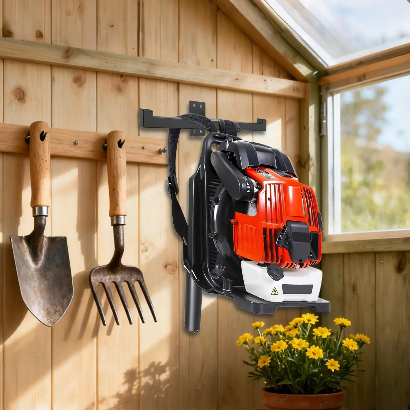 Backpack Blower Rack Space-Saving Bracket Backpack Leaf Blower Rack For Garage Garden Yard Shed Organization Gardening