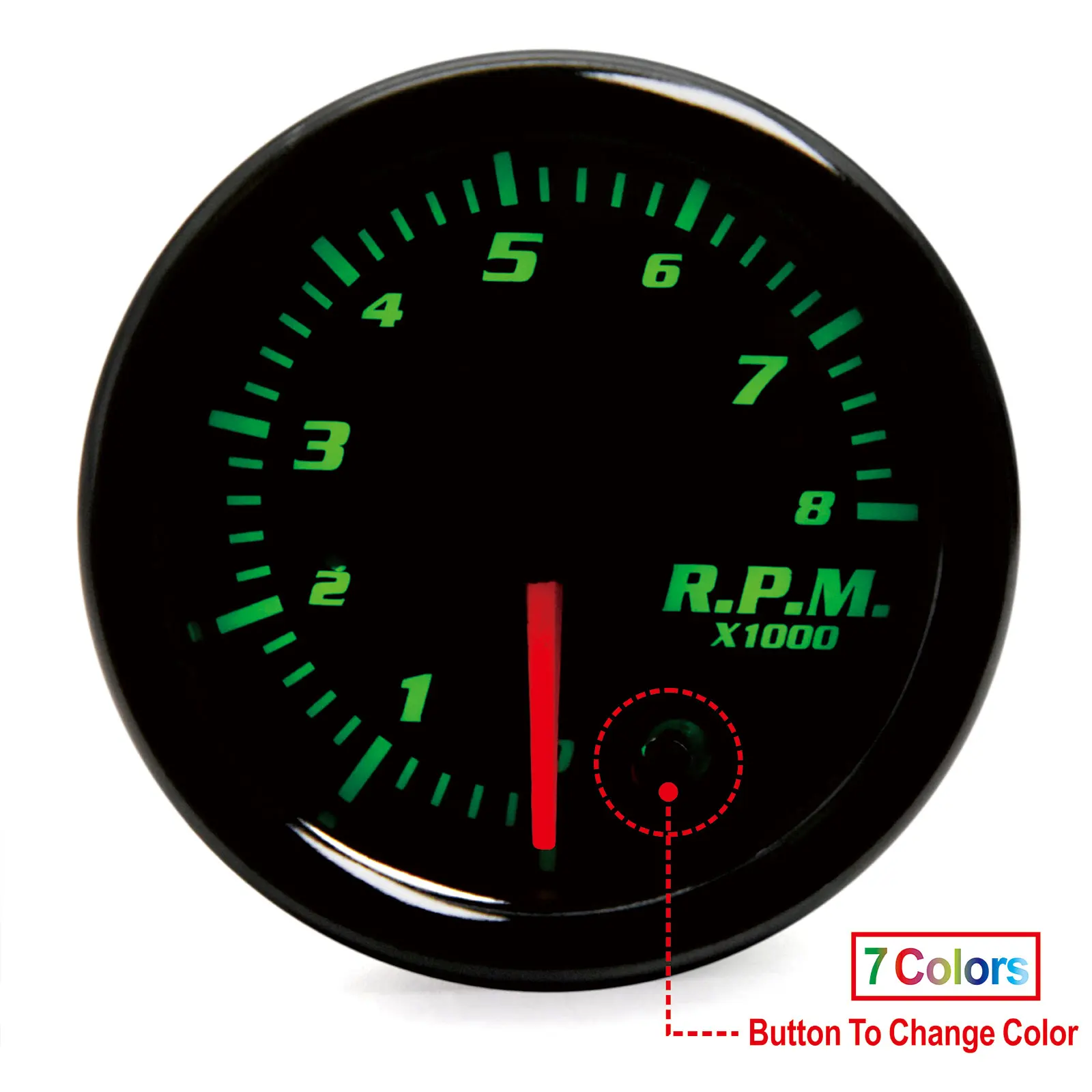 7 Color 2" 52mm Tacometro RPM Meter LED Car Auto Tachometer Gauge Gauge Vacuum Car Meter Pointer Universal for Gasoline Motor tachometer gauge,engine tachometer,tachometer meter