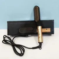 Lisseur de cheveux chauffant Portable, Mini peigne à lisser la barbe, fer plat électrique pour hommes, lisseur de cheveux longs et courts 6
