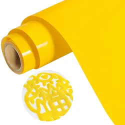 3D Puff Heat Transfer Vinyl Roll for DIY Custom T - Shirts - Easy Cut & Weed (YELLOW)
