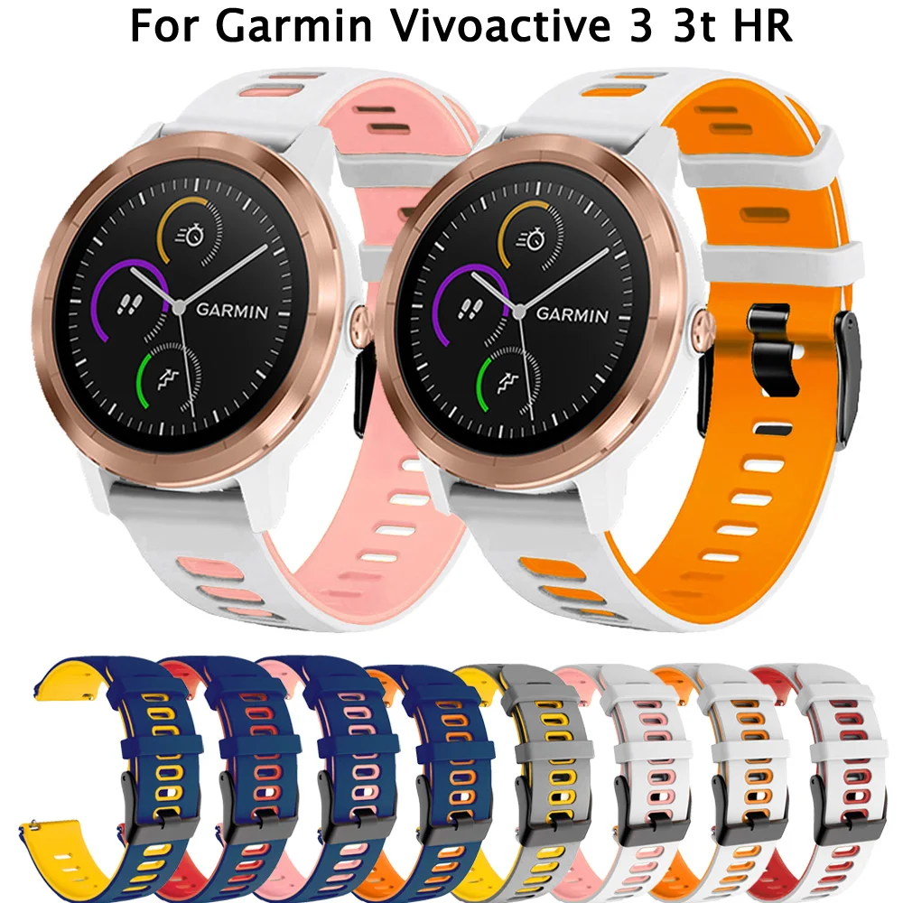 

Wristband Replacement Band for Garmin Vivoactive 3 3t HR Venu SQ Silicone 20mm Straps For Garmin Forerunner 245 645 Music Correa