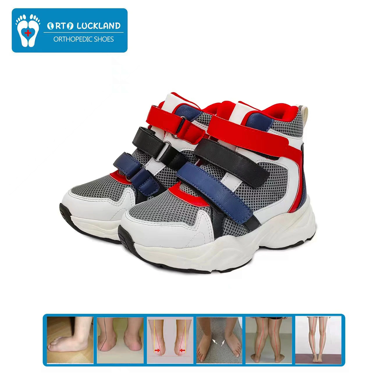 

Ortoluckland Children Sneakers Boys Girls Spring Orthopedic Boots Kids Leather Casual Shoes With Orthotic Insole 2To 8Years Age