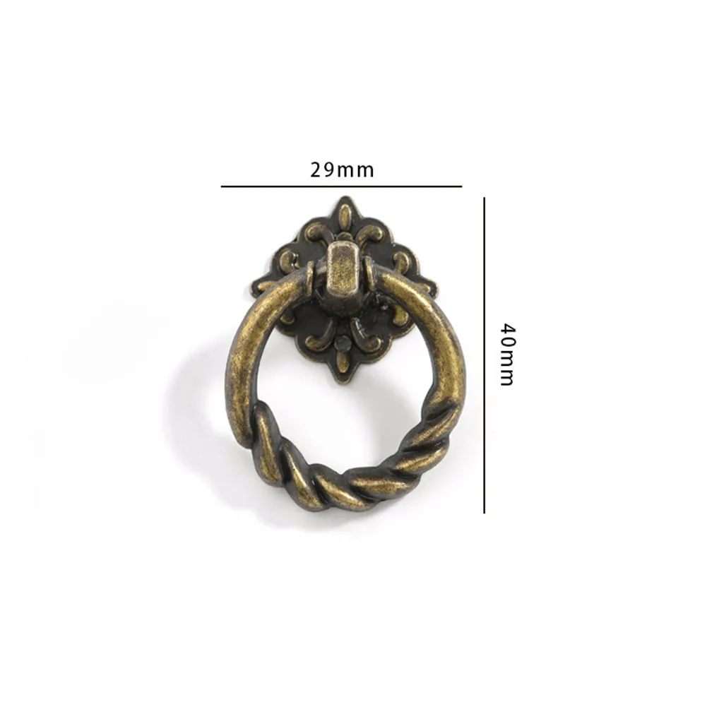 

6pcs Drop Ring Pull Handle Retro European Bronze 40*29mm Cabinet Drawer Dresser Door Cupboard Knod Accessories