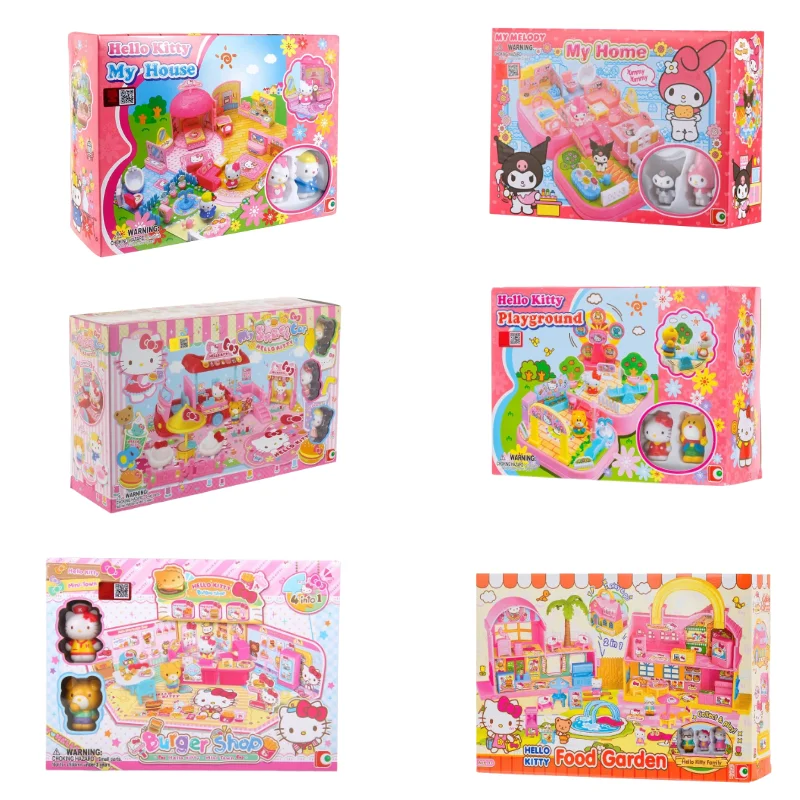 

Action Figure Model Toy Sanrio Kuromi Mymelody KT Girl Play House Puzzle Doll Anime Decoration Collection Toy for Children Gift