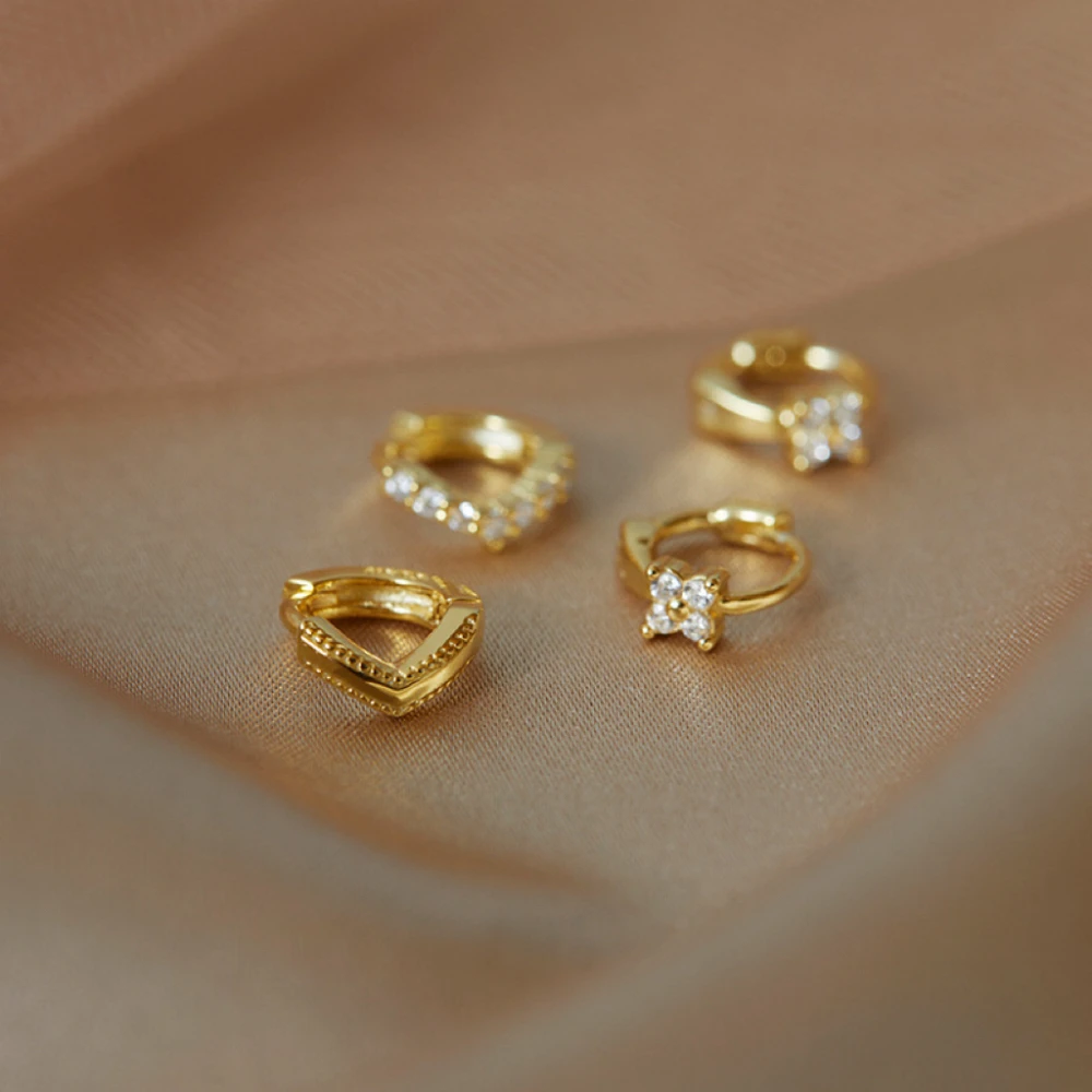 Stainless Steel Huggie Hoops Small Dainty Classic Gold Color Earring Minimalist Korean Style Jewelry Gift Earrings for Women MOM 4