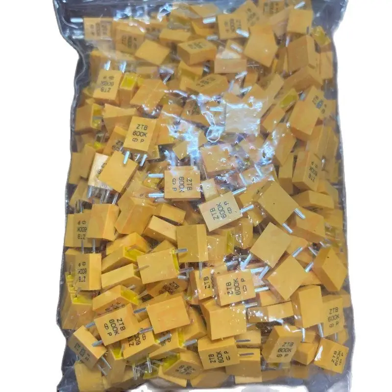 100PCS/ CD ZTB600K ZTB600P ZTB600 600K 600KHZ in-line two-pin ceramic crystal DIP-2P