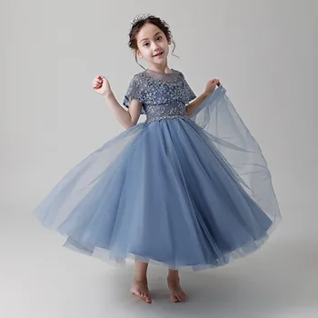 2025 Children's Dress Puffy Girl Princess Dress Party Night Long Embroidered Evening Clothes Holiday Prom Girls Dress For Eid 1