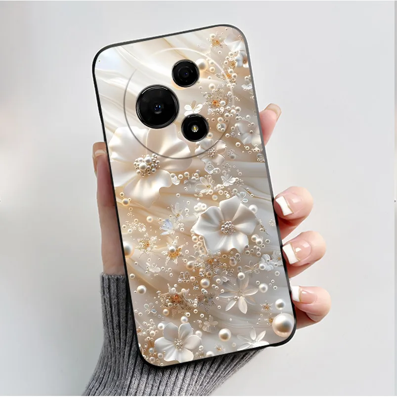 Luxury Fashion Butterfly Flowers Black Soft Silicone Shockproof Phone Case Cover