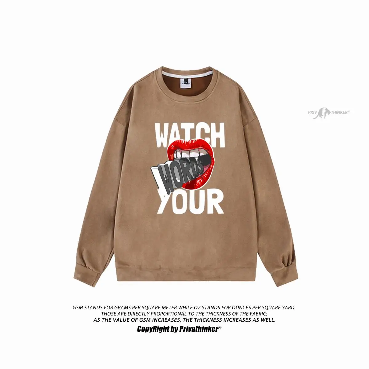 

Женские повседневные свободные топы с надписью WATCH YOUR WORDS, одежда для одежды из замши, модель 2023 года, осенне-зимние толстовки унисекс