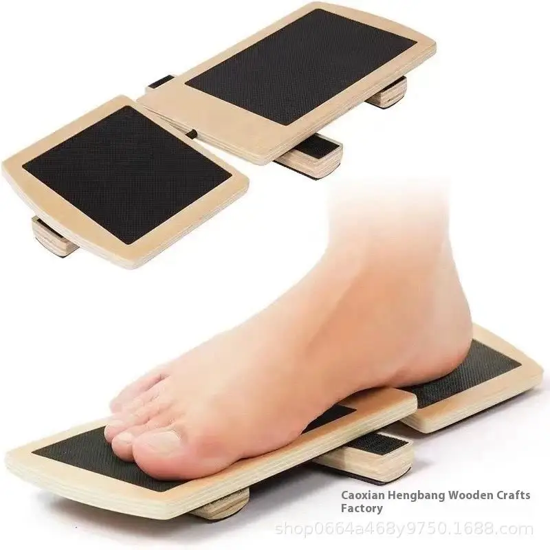 Physio Recovery Wobble Board, rutschfestes Holzdesign, Ein-Fuß-Haltung, eintragende Knöchel, Fortitude-Handler – Detail 7