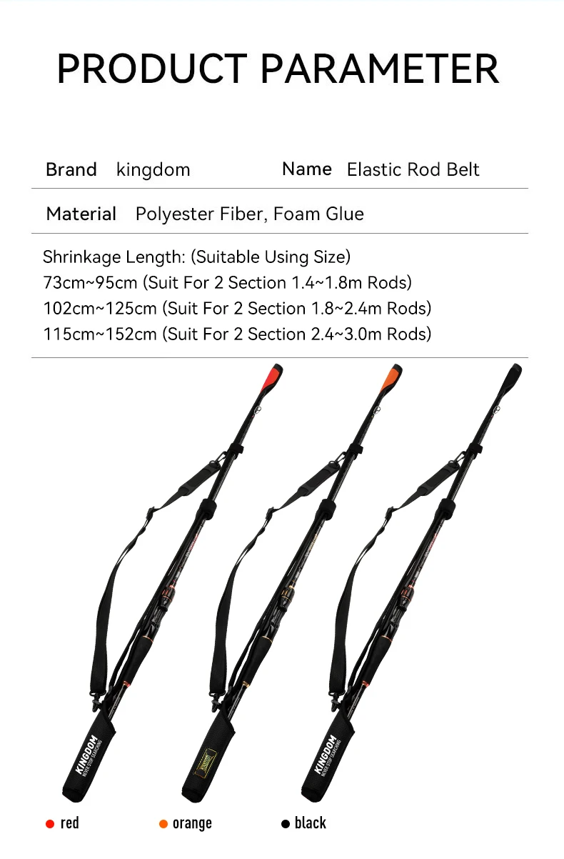 Kingdom Spinning Angelruten 73 cm-152 cm Casting Rod Schutzseil Länge einstellbar für Schutzruten Kappe Pole Aufbewahrungstasche – Detail 3