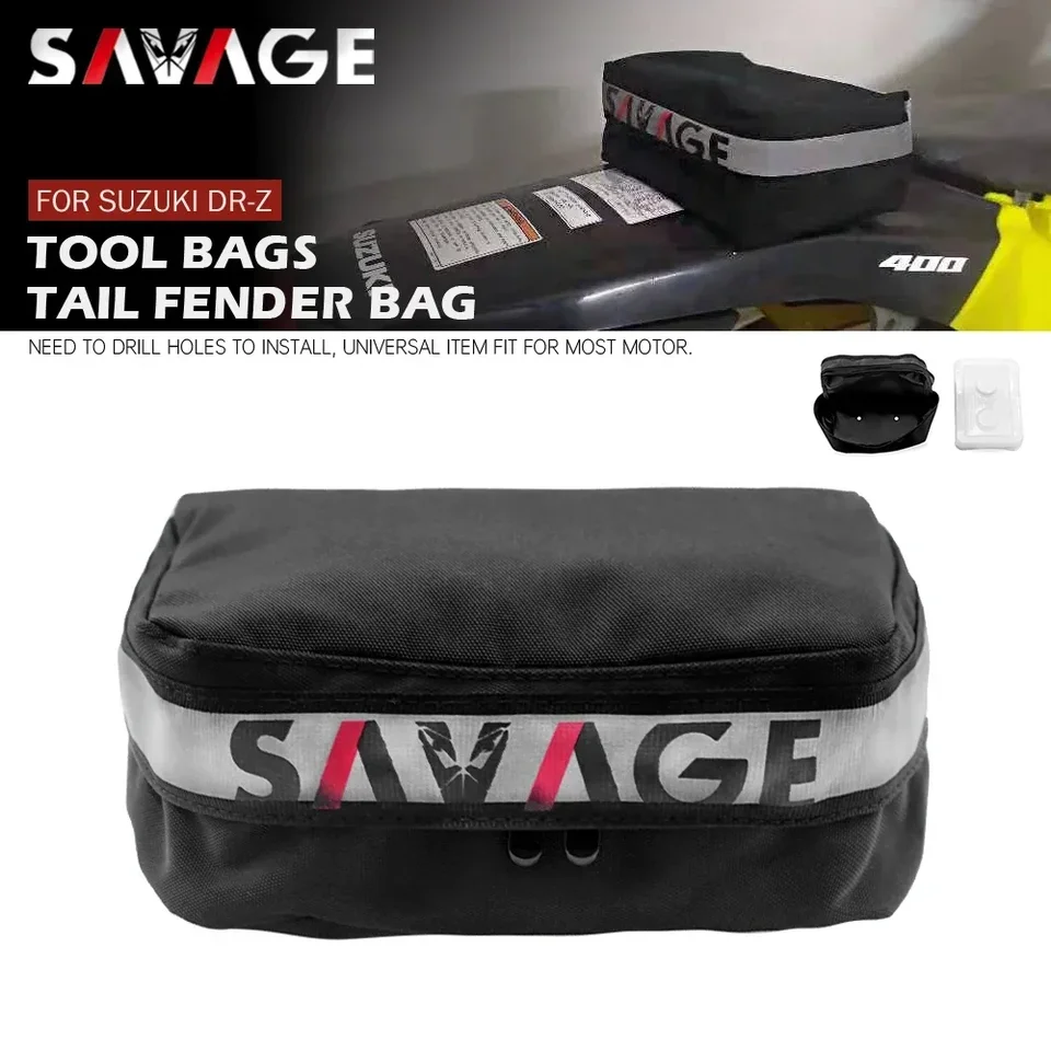 Savage Rear Seat Fender Pack Tool Bag For Suzuki DRZ400SM DRZ400S DRZ400E DR-Z 400 & 250 – Waterproof Motorcycle Storage Bag 11 thumbnail image