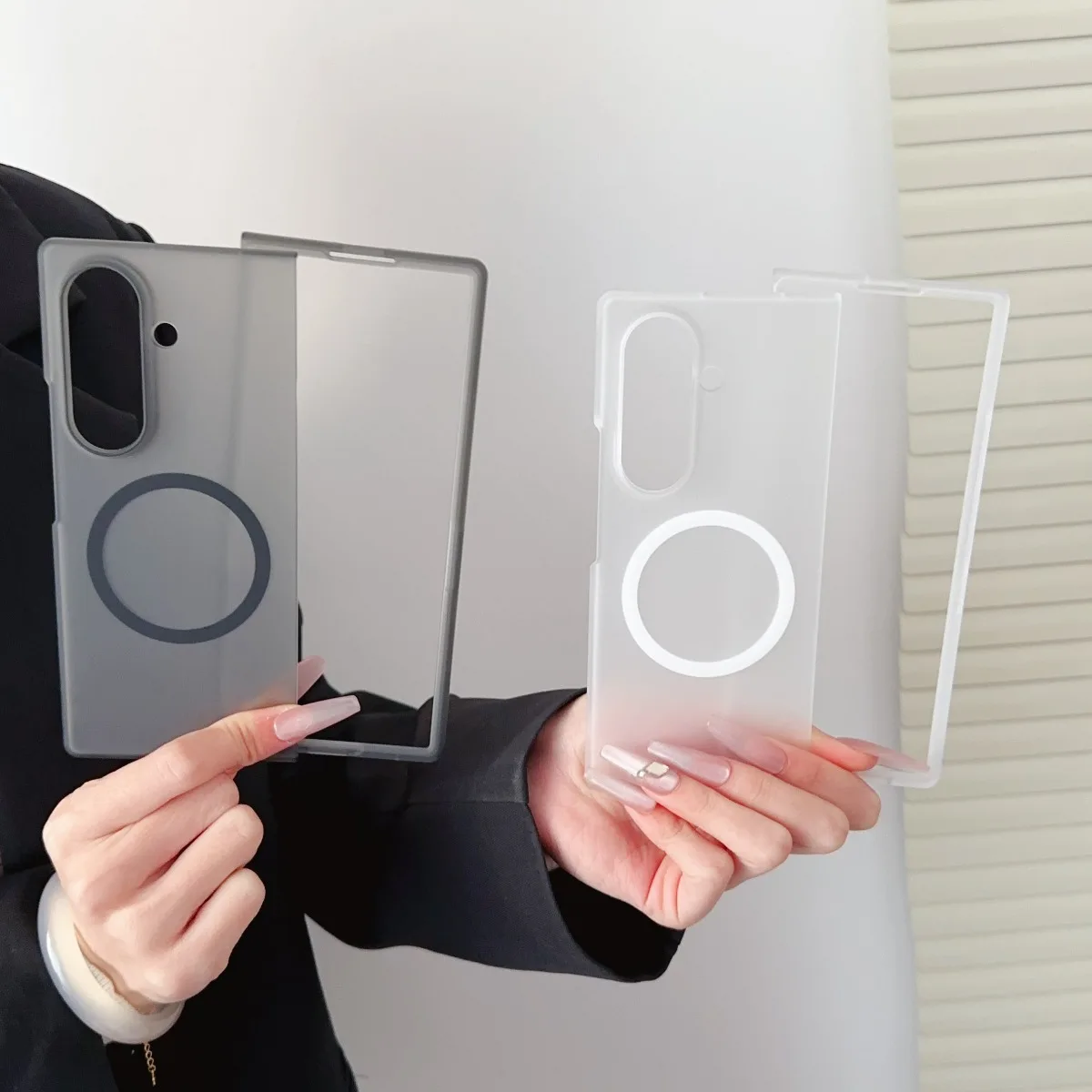 Premium Ultra-Slim Transparent Magnetic Phone Case with Wireless Charging Compatibility