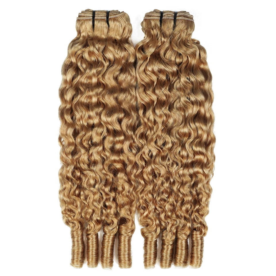 Phashion Burmese Curly 1/3 Bundles #27 Color Wavy Raw Virgin Hair Weave Extensions Bouncy Curly 100% Human Hair For Women Deals 2