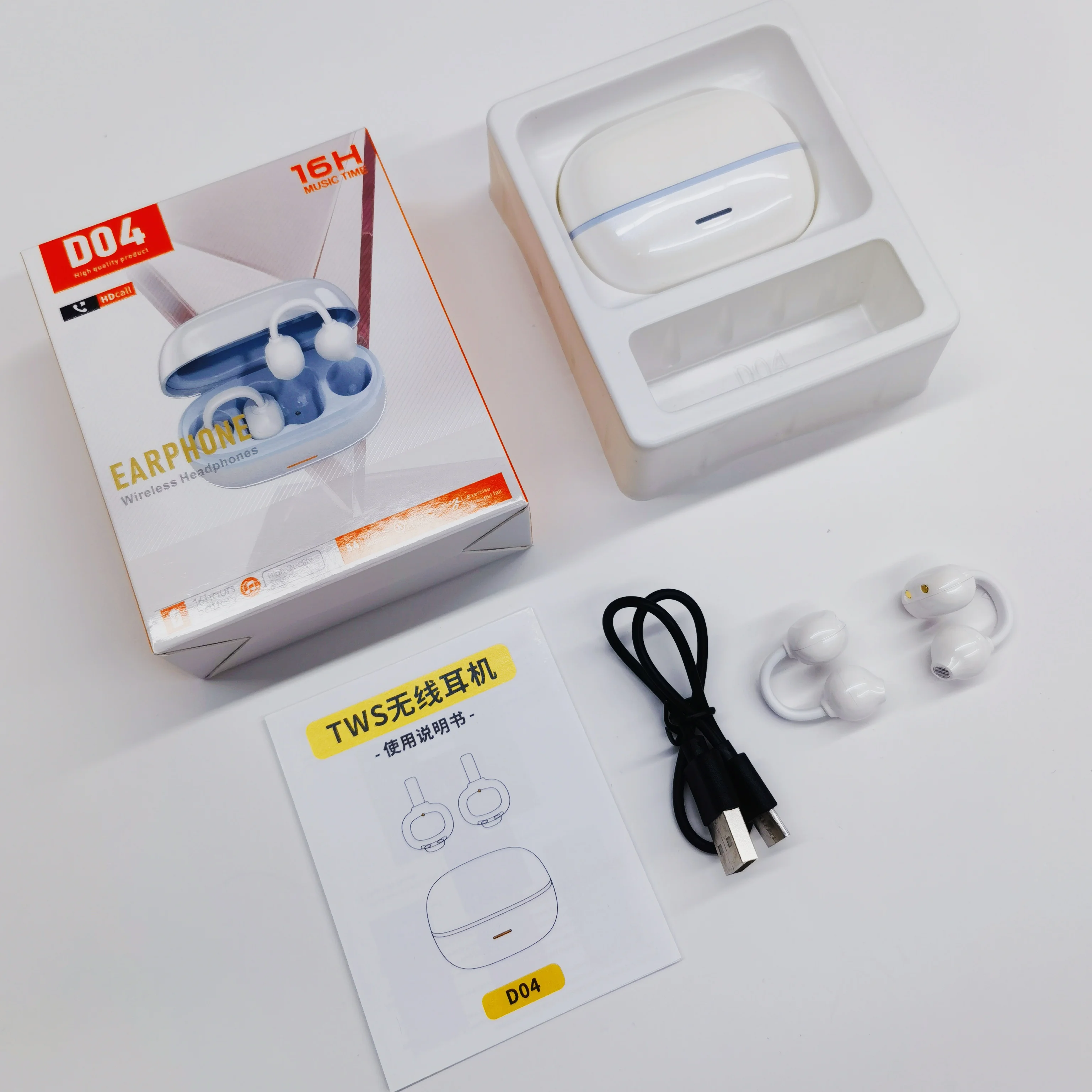 Description Picture 2 of itemOWS Ear Clip Translation Headphones Pearl Paint Fashion Earphone with Breathing Light Support 144 Languages Real Time Translator