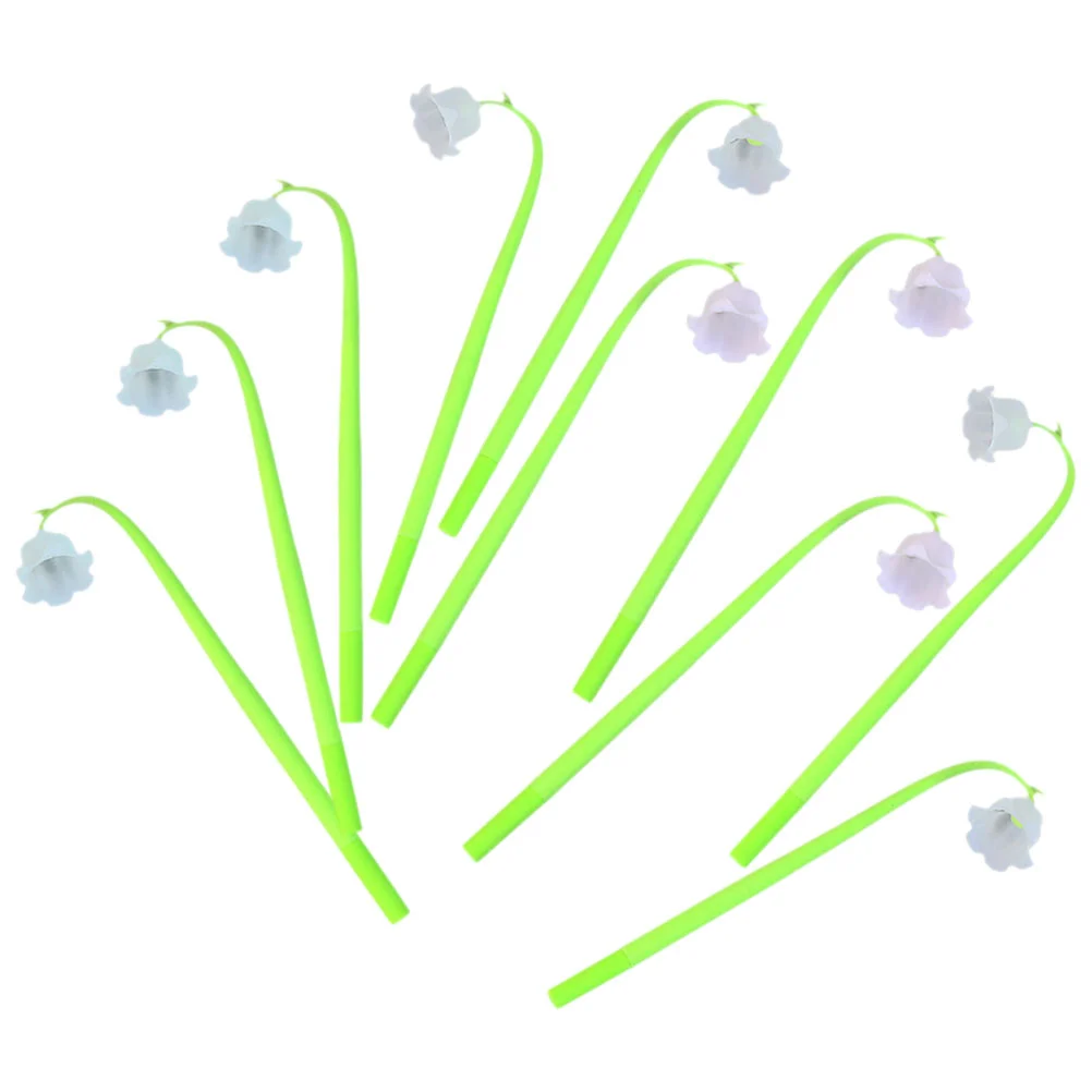 

Flower Gel Pens Lily The Valley Pen Creative Simulation Flowers Gel Ink Pen Silicone Ballpoint Pen Home Office