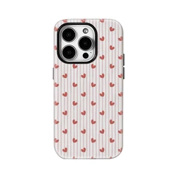 Heart Stripes Double - Layer Phone Case - Must - Have Protective Back Cover - iPhone 14 (FR)