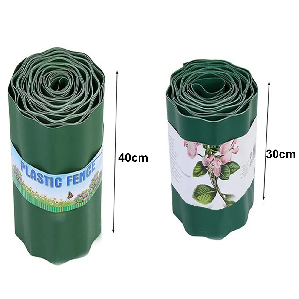Grass Lawn Edge Border 30/40cm Path Edging Fence Flexible Plastic Lawn Edging Border Fence Outdoor Landscape Garden Decor Green