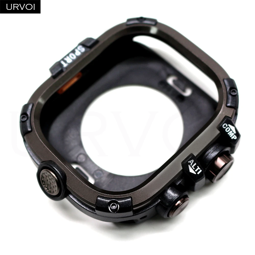 Apple Watch Ultra 3 2 için URVOI Tam Koruma, sert tamponlu, GWG ekran koruyucu, su geçirmez, gshock tasarım, klasik saat kasası 46 49mm