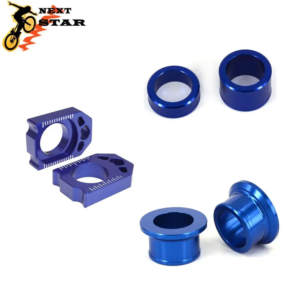 MotorcycleCNCFrontRearWheelHubSpacerChainAdjustAxleBlocksFor