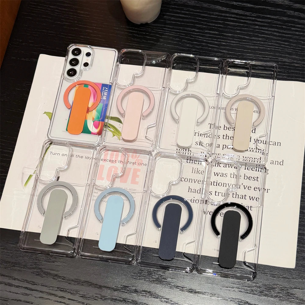 Luxury Clear Card Holder with Magnetic Bracket - Shockproof Hard Case