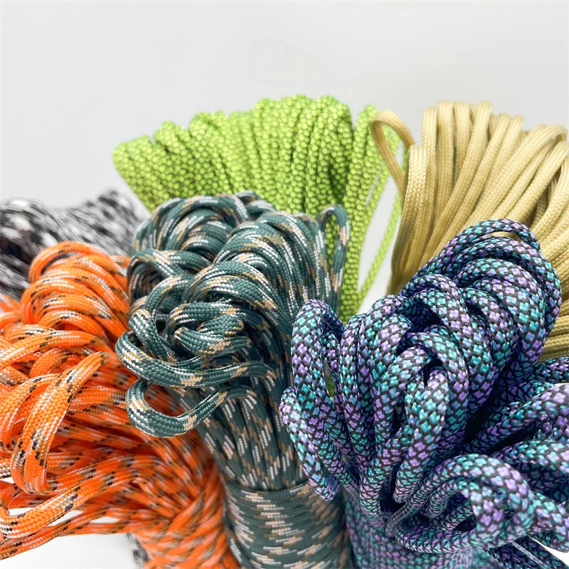 Cuerda Paracord 50 Metros, 4mm - 5 Rollos De 10m, Resistencia 250kg, 7 Hilos, 5 Colores Camuflados