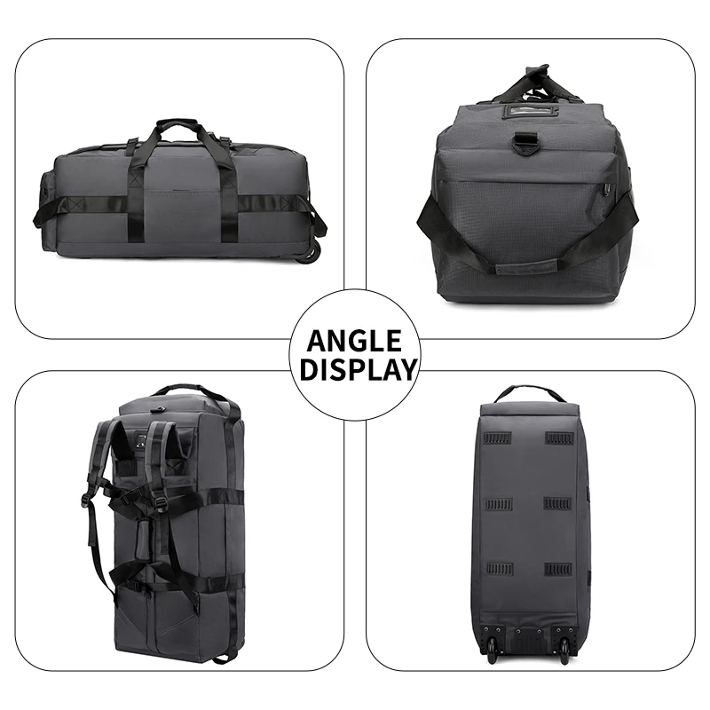 Travel Bag, Large Capacity Handbag, Portable Outdoor Carry-On Luggage, Wheeled Travel Bag, Convenient and Practical Unisex Travel Bag - 5