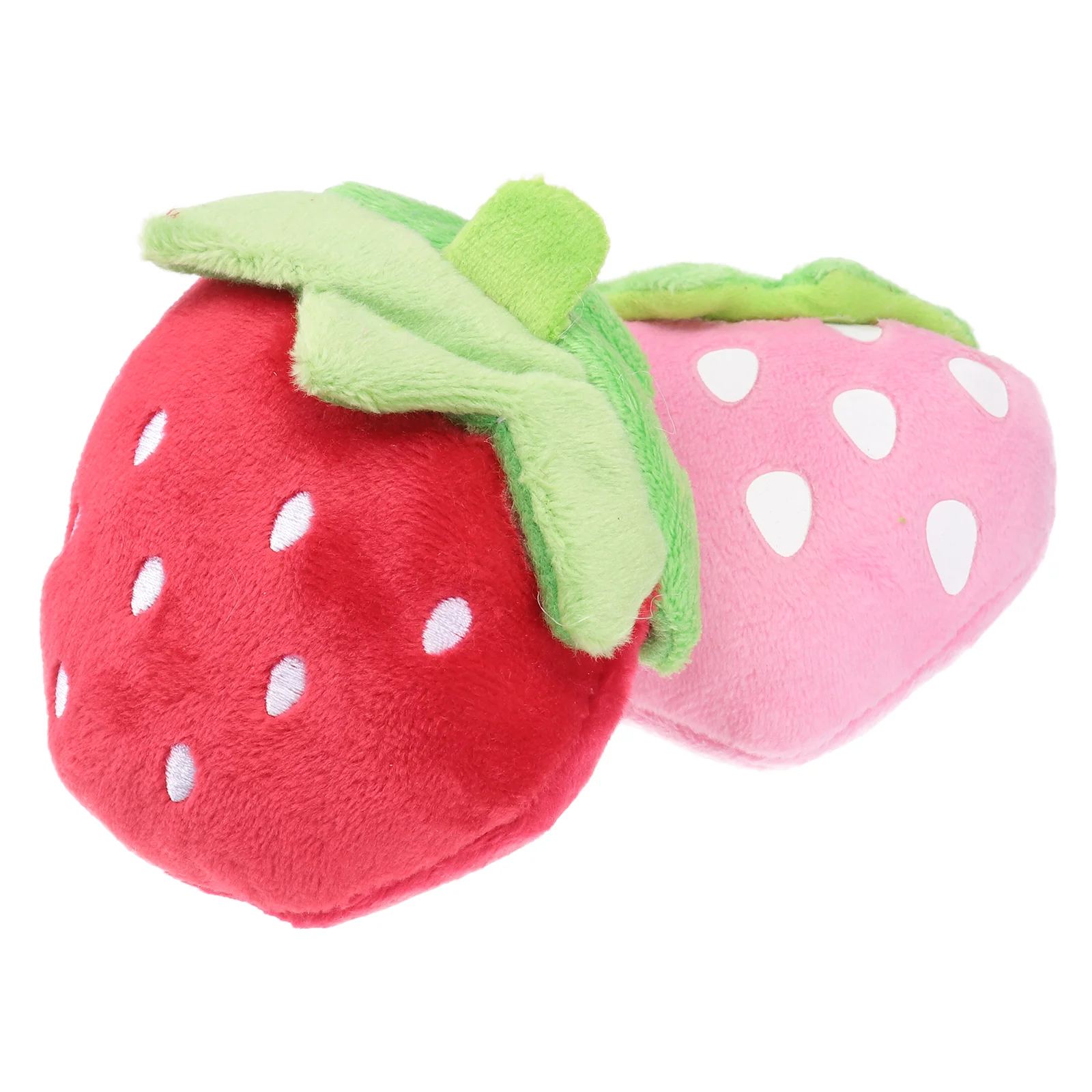 

2pcs Strawberry Sounding for, Squeaky Durable Chew Toys Fruit Cartoon Interactive Cleaning Plush Toys Fruit Cartoon Supplies