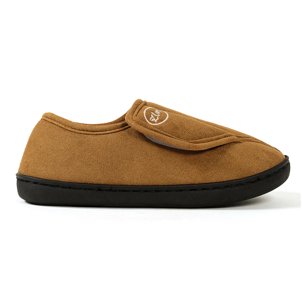 Slippers for Men Suede Non-Slip House Shoes Comfy Warm Plush Walking Shoes Indoor/Outdoor for Diabetic Swollen Feet 6