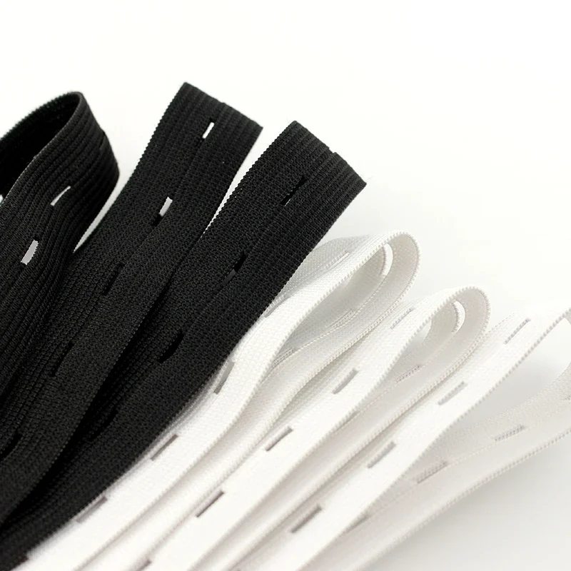 Premium Versatile Elastic Webbing for DIY Crafts and Garment Accessories - White/Black Nylon