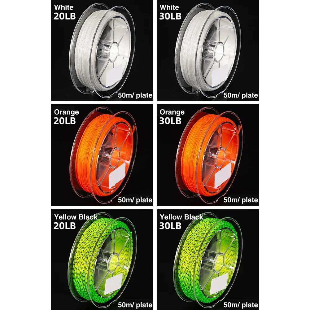 50m 20/30LB Line Backing Fishing Trout Line Polyester 8 Braided Fly Fishing Backing Line for Trout Un-waxed Fishing Tackle