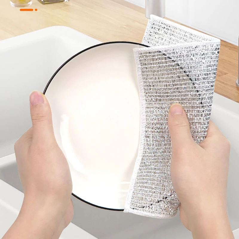 10 Pcs Mesh Fabric Dishcloth cleaning cloth dish cleaning cloth dish cloth towel cleaning cloth microfiber dish cloth Cleaning Cloth Dualsided Silver Wire Grid Abrasive Dishwashing Cloth for DIY Sewing Fabric Crafts