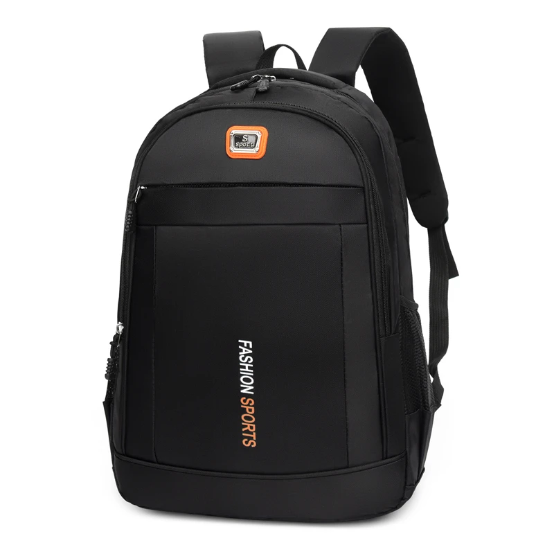 Large-capacity black backpack - equipped with multiple zippered pockets, travel backpack | casual style | durable zipper closure