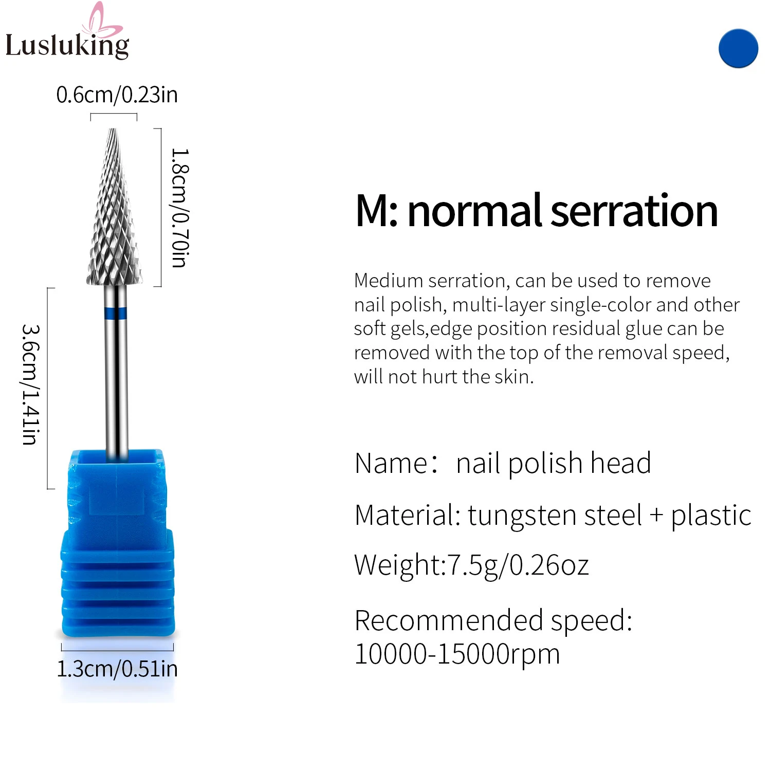 Tungsten Carbide Nail Drill Bit for Electric Manicure and Gel Polish Removal