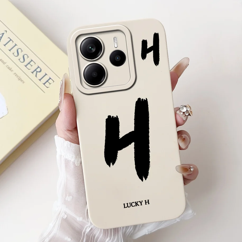 Cute Letters Soft Silicone Phone Case - Global Cover for Xiaomi Redmi Note 14 2025