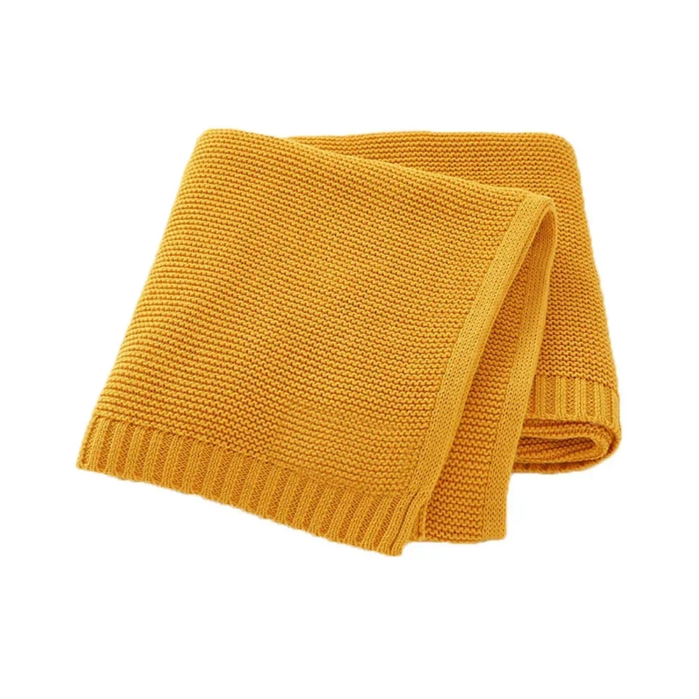 Cotton Knitted Blanket Personalized Embroidered Name Baby Boy Baby Girl Soft Blanket Baby Shower Breathable Stroller Blanket 3