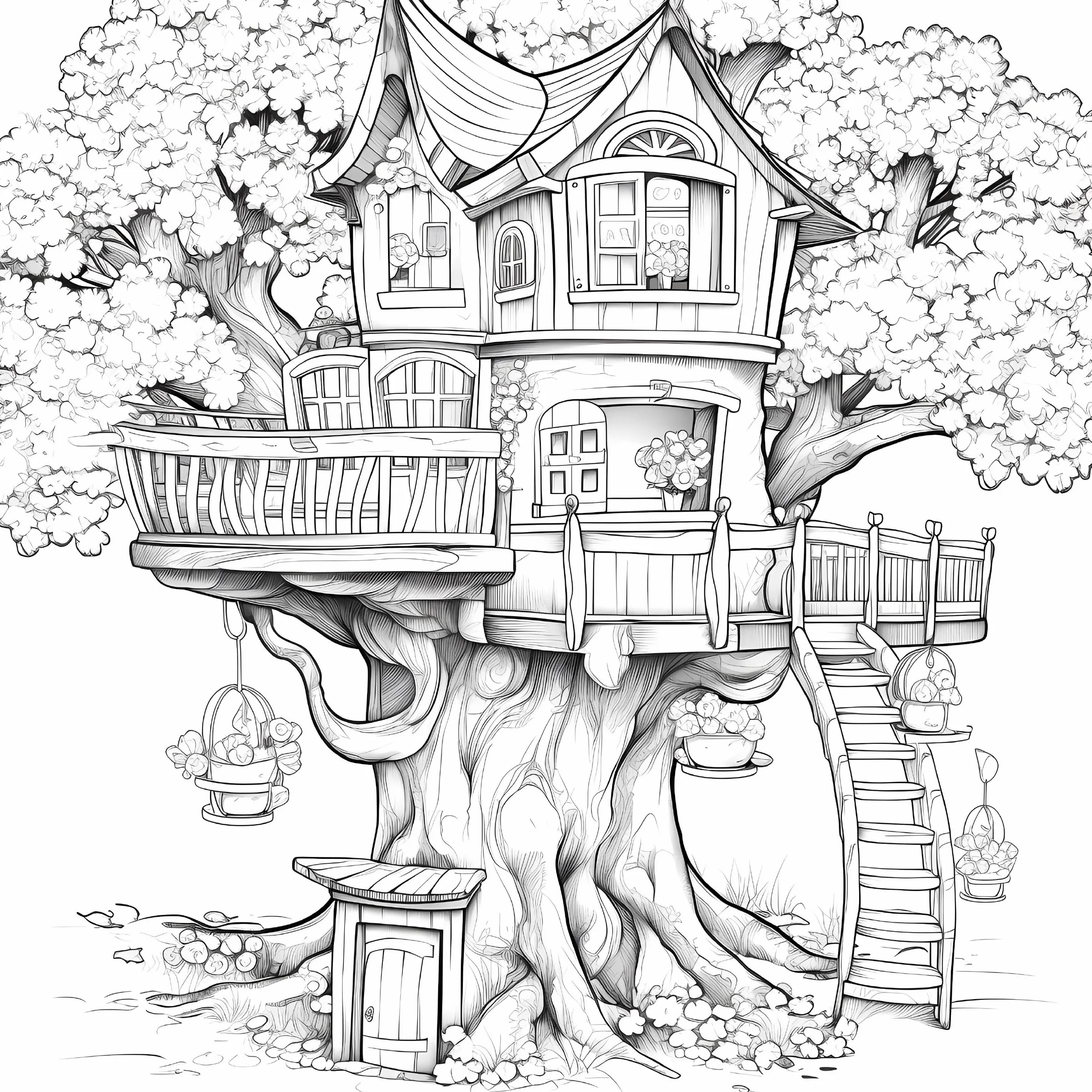Fairy Castle Coloring Book 20 Page Gift For Birthday Party Relieve Stress Kill Time Graffiti Painting Drawing Art Book 5