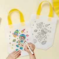 DIY Coloring Goodie Bags with Coloring Markers Party Gift Bags for Kids Toy Storage Bag Eco Non-Woven Fabric Shopping Bags 2