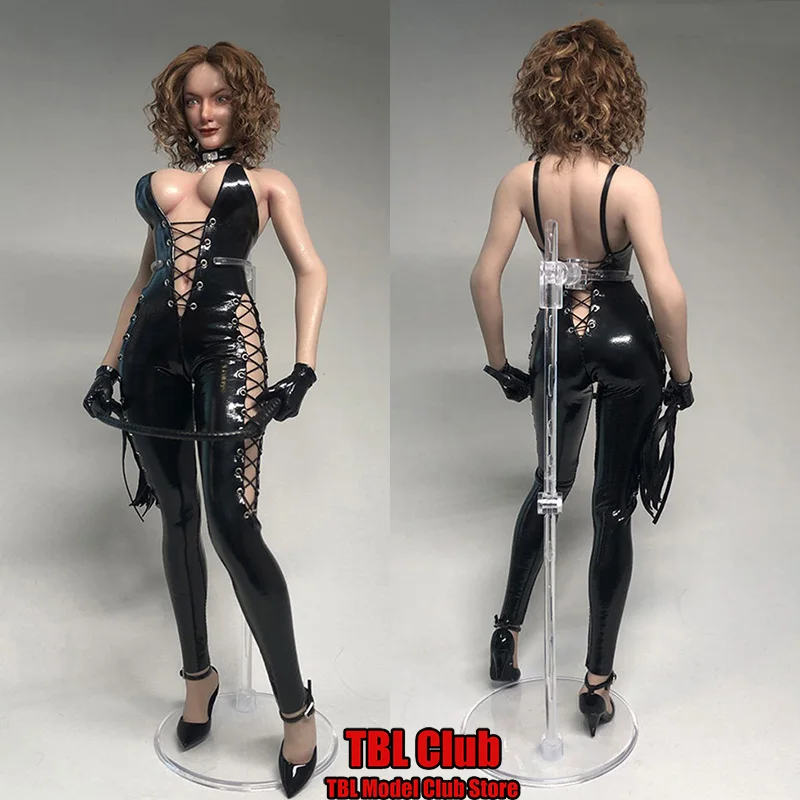 

JO21X-51 1/6 Scale Female Soldier Sexy Leather Open-Breast Lace-Up Onesies Clothes Model fit 12 inch TBLeague Action Figure Body