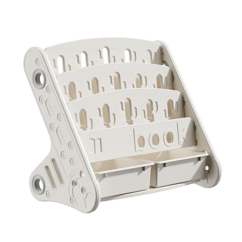 Children's Bookshelf Home Bedroom Children's Picture Books Toy Storage Cabinet Snacks Sundries Organizer Rack Floor Standing