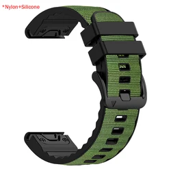 Versatile Leather Silicone Quick Release Watch Band, 22mm/26mm, for Multi - Sport and Adventure Watches (Army Green Black)