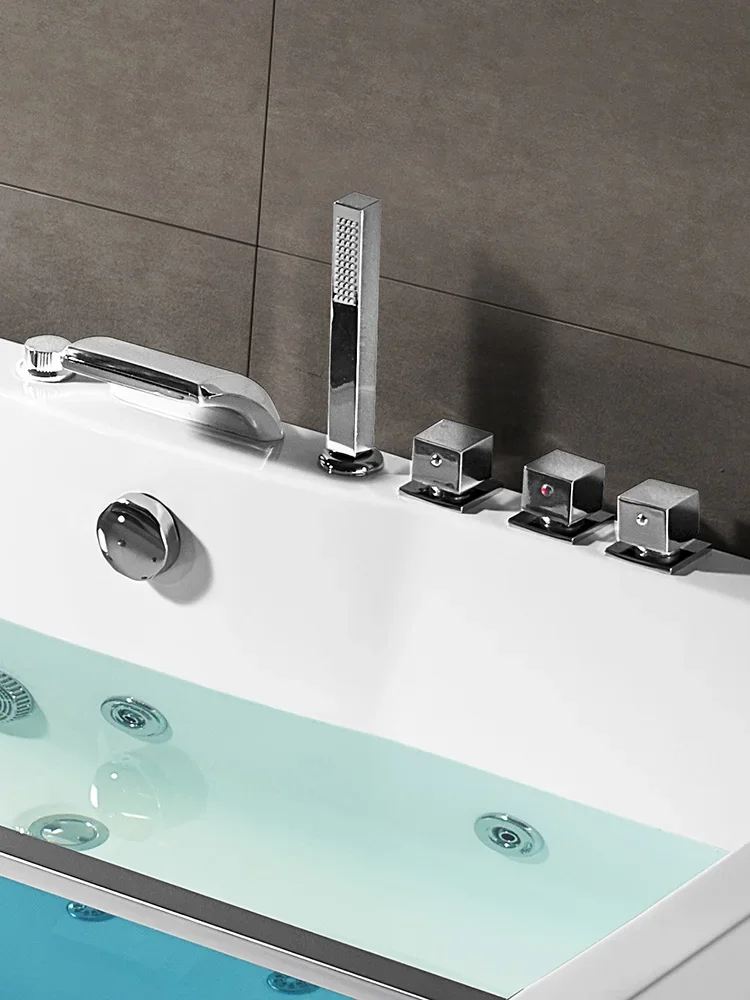 Rectangular acrylic glass household adult double bathroom Thermal insulation heated double surf Jacuzzi 4